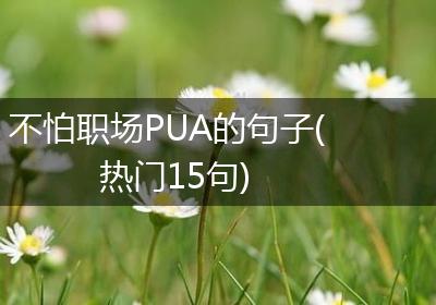 不怕职场PUA的句子(热门15句)