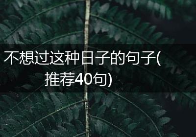 不想过这种日子的句子(推荐40句)