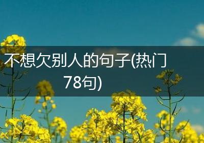 不想欠别人的句子(热门78句)