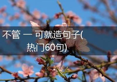不管 一 可就造句子(热门60句)
