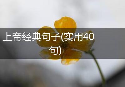 上帝经典句子(实用40句)