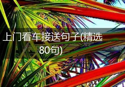 上门看车接送句子(精选80句)
