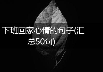 下班回家心情的句子(汇总50句)