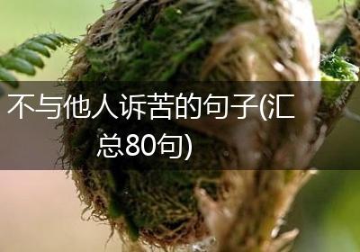 不与他人诉苦的句子(汇总80句)