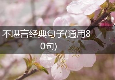 不堪言经典句子(通用80句)