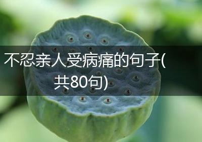 不忍亲人受病痛的句子(共80句)