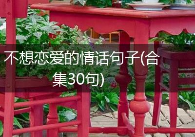 不想恋爱的情话句子(合集30句)