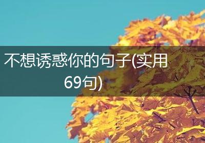 不想诱惑你的句子(实用69句)