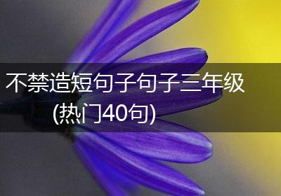 不禁造短句子句子三年级(热门40句)