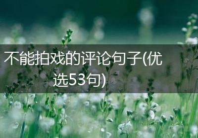 不能拍戏的评论句子(优选53句)