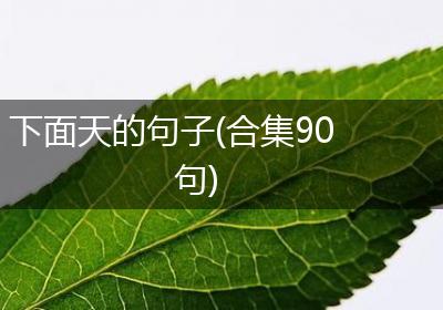 下面天的句子(合集90句)