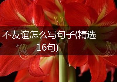 不友谊怎么写句子(精选16句)