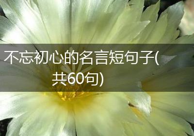 不忘初心的名言短句子(共60句)