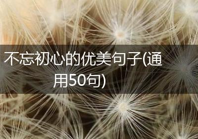 不忘初心的优美句子(通用50句)