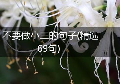 不要做小三的句子(精选69句)