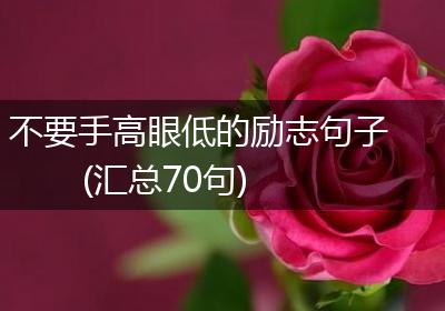 不要手高眼低的励志句子(汇总70句)
