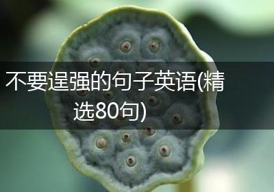不要逞强的句子英语(精选80句)