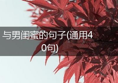 与男闺蜜的句子(通用40句)
