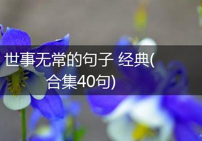 世事无常的句子 经典(合集40句)