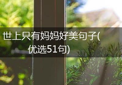 世上只有妈妈好美句子(优选51句)