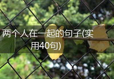 两个人在一起的句子(实用40句)