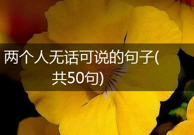 两个人无话可说的句子(共50句)