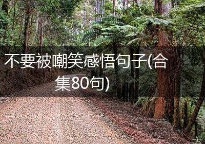 不要被嘲笑感悟句子(合集80句)