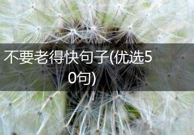 不要老得快句子(优选50句)