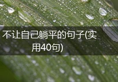 不让自己躺平的句子(实用40句)