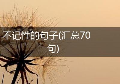 不记性的句子(汇总70句)