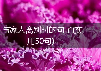 与家人离别时的句子(实用50句)