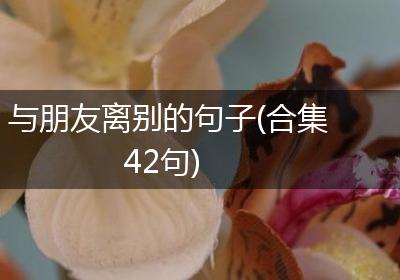 与朋友离别的句子(合集42句)