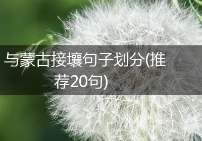 与蒙古接壤句子划分(推荐20句)