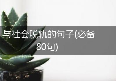 与社会脱轨的句子(必备80句)