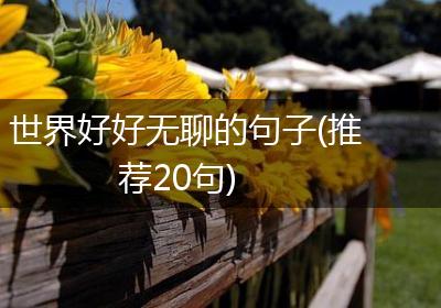 世界好好无聊的句子(推荐20句)