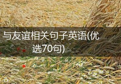 与友谊相关句子英语(优选70句)