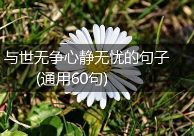 与世无争心静无忧的句子(通用60句)