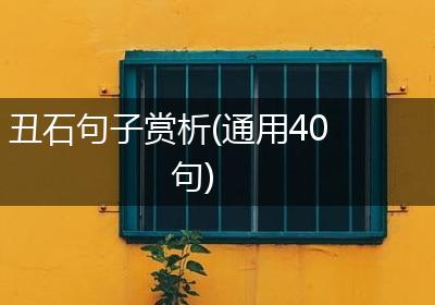 丑石句子赏析(通用40句)