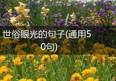 世俗眼光的句子(通用50句)