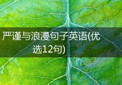 严谨与浪漫句子英语(优选12句)