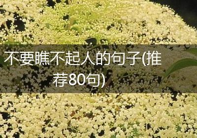不要瞧不起人的句子(推荐80句)