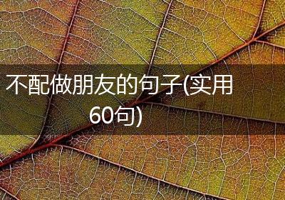 不配做朋友的句子(实用60句)