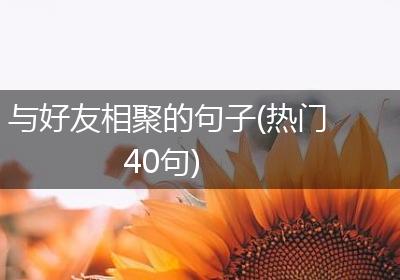 与好友相聚的句子(热门40句)