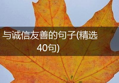 与诚信友善的句子(精选40句)