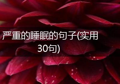 严重的睡眠的句子(实用30句)