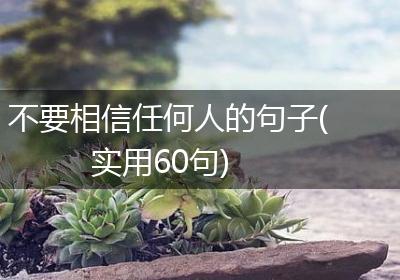 不要相信任何人的句子(实用60句)