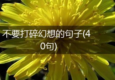 不要打碎幻想的句子(40句)