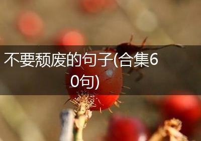 不要颓废的句子(合集60句)