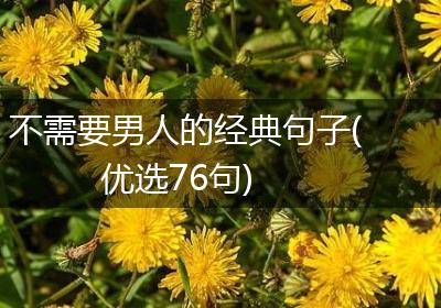 不需要男人的经典句子(优选76句)