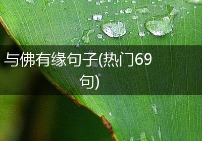 与佛有缘句子(热门69句)